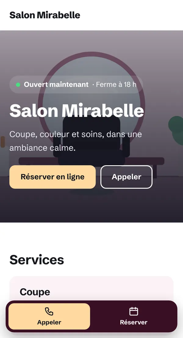 Exemple : Salon Mirabelle